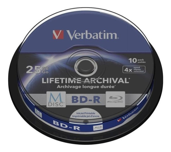 Verbatim M-Disc BD-R 4x 25GB/200min Spindel 10p i gruppen Elektronikk / Lagringsmedia / CD/DVD/BD-plater / Blu-Ray hos TP E-commerce Nordic AB (38-55904)