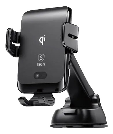 SiGN car holder for smartphones, wireless charging, black i gruppen Bil / Bilholder / Bilholdere smarttelefon hos TP E-commerce Nordic AB (A17222)