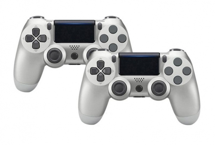 2-pack Handkontroll till Playstation 4 / PS4, Silver i gruppen Elektronikk / TV-spill & tilbehør / Sony PlayStation 4 hos TP E-commerce Nordic AB (A20674PKT)