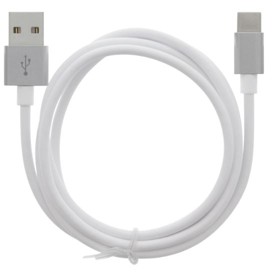 Cable USB-A - USB-C 2.4A, 1m, White i gruppen SMARTTELEFON & NETTBRETT / Ladere og Kabler / Kabler / Kabler type C hos TP E-commerce Nordic AB (A22405)