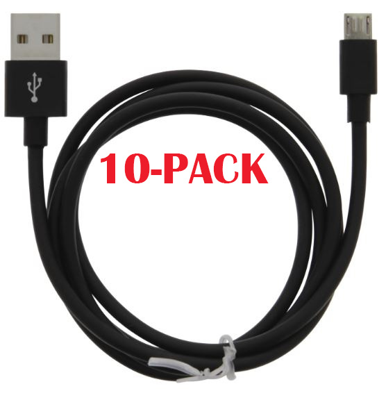10-PACK Cable USB-A - MicroUSB 2.4A, 1m, Black i gruppen SMARTTELEFON & NETTBRETT / Ladere og Kabler / Kabler / Kabler microUSB hos TP E-commerce Nordic AB (A22409PKT10)