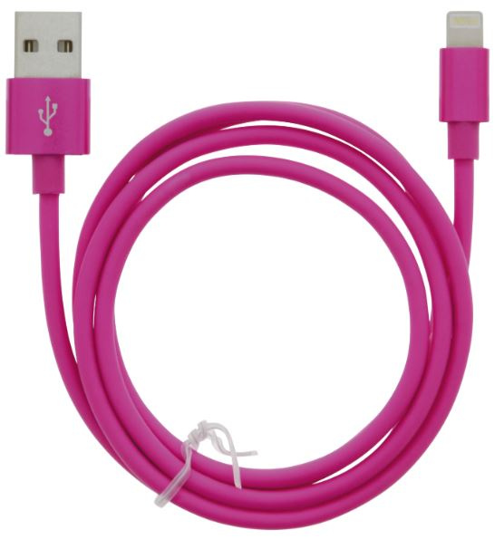 Cable USB-A - Lightning 2.4A, 1m, Pink i gruppen SMARTTELEFON & NETTBRETT / Ladere og Kabler / Kabler / Kabler Lightning hos TP E-commerce Nordic AB (A22410)