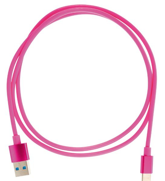 Cable USB-A - USB-C 2.4A, 1m, Pink i gruppen SMARTTELEFON & NETTBRETT / Ladere og Kabler / Kabler / Kabler type C hos TP E-commerce Nordic AB (A22411)