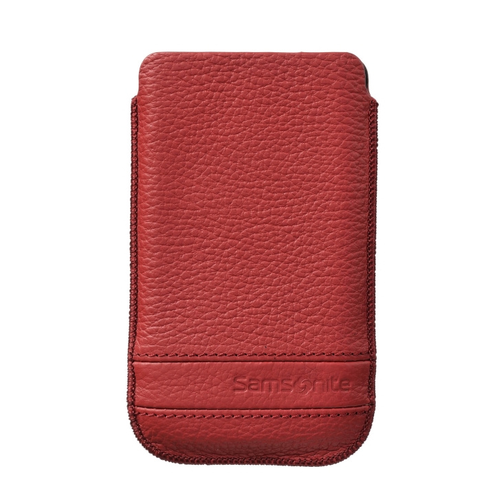 SAMSONITE Mobile Bag Classic Leather Large Red i gruppen SMARTTELEFON & NETTBRETT / Mobilbeskyttelse / Universalbeskyttelse / Flippdeksel hos TP E-commerce Nordic AB (C03854)