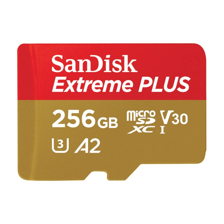 SANDISK MicroSDXC Extreme Plus 256GB 200MB/s A2 C10 V30 UHS-I i gruppen Elektronikk / Lagringsmedia / Minnekort / MicroSD/HC/XC hos TP E-commerce Nordic AB (C18619)