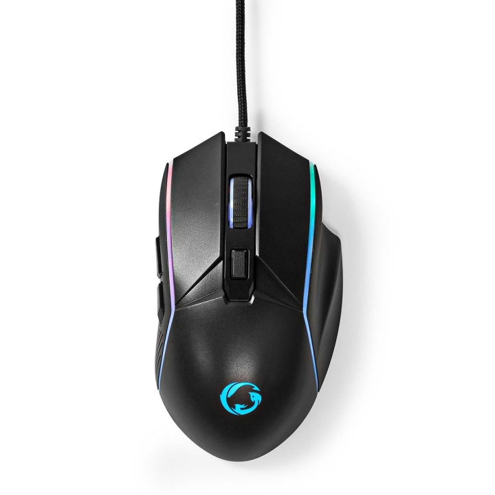 Nedis Gaming Mouse | Wired | 800 / 1200 / 2400 / 3200 / 4800 / 7200 dpi | Justerbar DPI | Antall knapper: 6 | Right-Handed | 1.50 m | LED i gruppen Datautstyr / GAMING / Mus hos TP E-commerce Nordic AB (C22841)