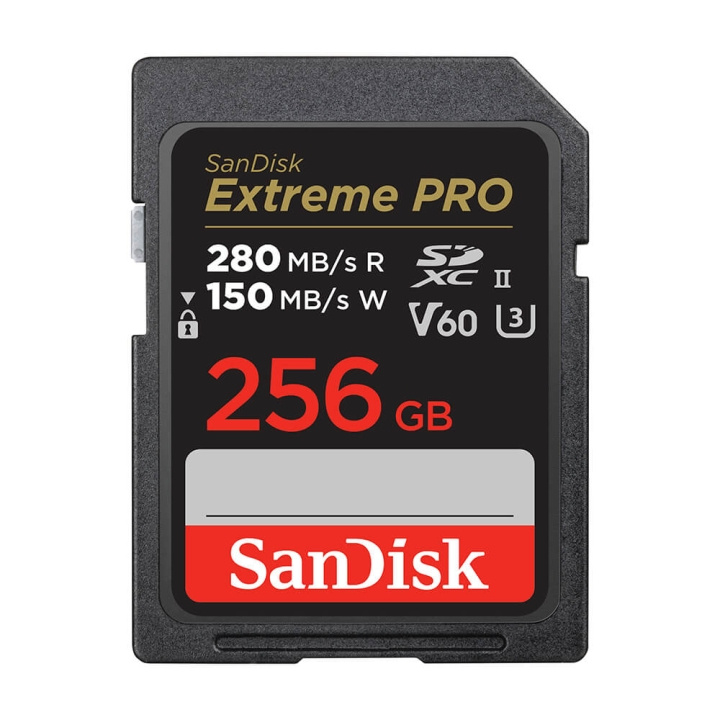 SanDisk Extreme Pro 256GB 280MB/s V60 C10 UHS-II i gruppen Elektronikk / Lagringsmedia / Minnekort / SD/SDHC/SDXC hos TP E-commerce Nordic AB (C38408)