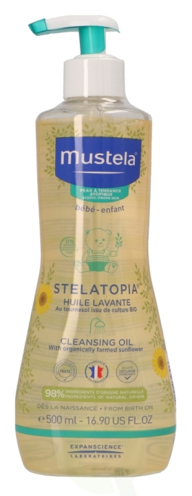 Mustela Bebe Stelatopia Cleansing Oil 500 ml i gruppen HELSE OG SKJØNNHET / Hudpleie / Kroppspleie / Bad- og dusjkrem hos TP E-commerce Nordic AB (C53847)