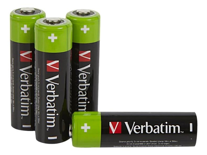 Verbatim Rechargable battery AA 4 PACK / HR6 i gruppen Elektronikk / Batterier & Ladere / Oppladbare batterier / AA hos TP E-commerce Nordic AB (C65252)