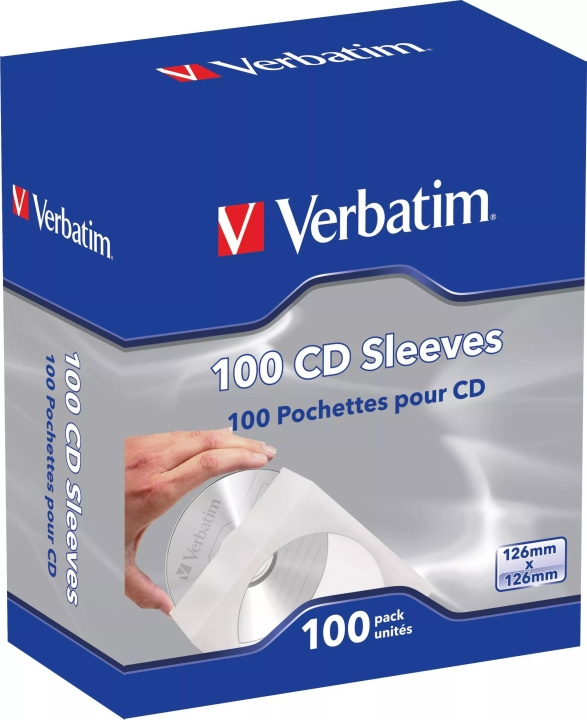 Verbatim Paper pocket for CDs/DVDs, white/transparent, 100-pack i gruppen Elektronikk / Lagringsmedia / CD/DVD/BD-plater / CD/DVD-oppbevaring hos TP E-commerce Nordic AB (C65259)