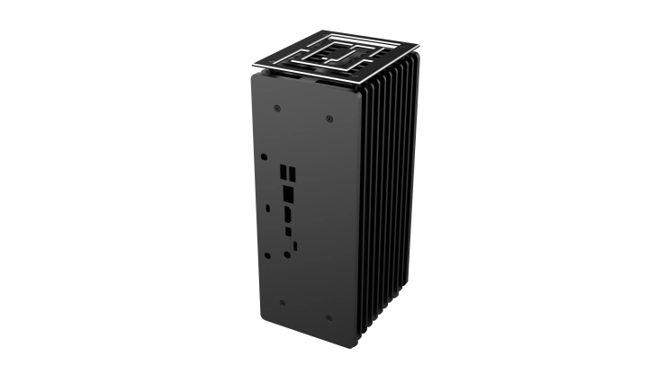 Akasa Turing ABX per Gigabyte 4000U Series BRIX Mini-PC Fino a AMD Ryzen™ 7, Custodia in alluminio puro, Dissipatore di calore SSD M.2 interno, Posizionamento verticale o orizzontale, A-NUC76-M1B