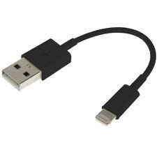 Lightning-kabel til USB, 11cm, svart