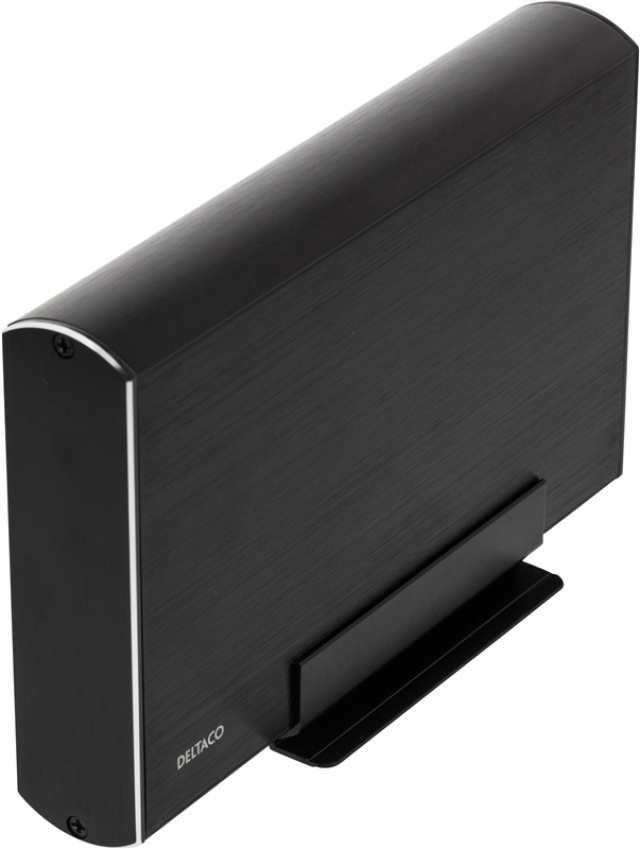 DELTACO ekstern kabinett for 1x3,5" SATA 6Gb/s-harddisk, USB 3.1, alu,