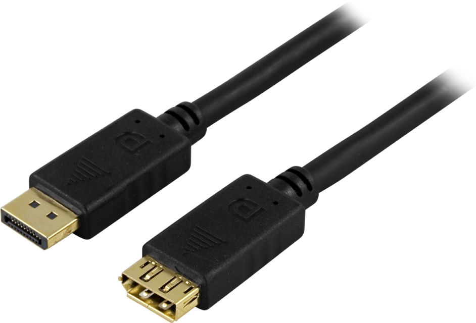 DELTACO DisplayPort-forlengelseskabel, 20-pinners ha - ho 1m (DP-1210)