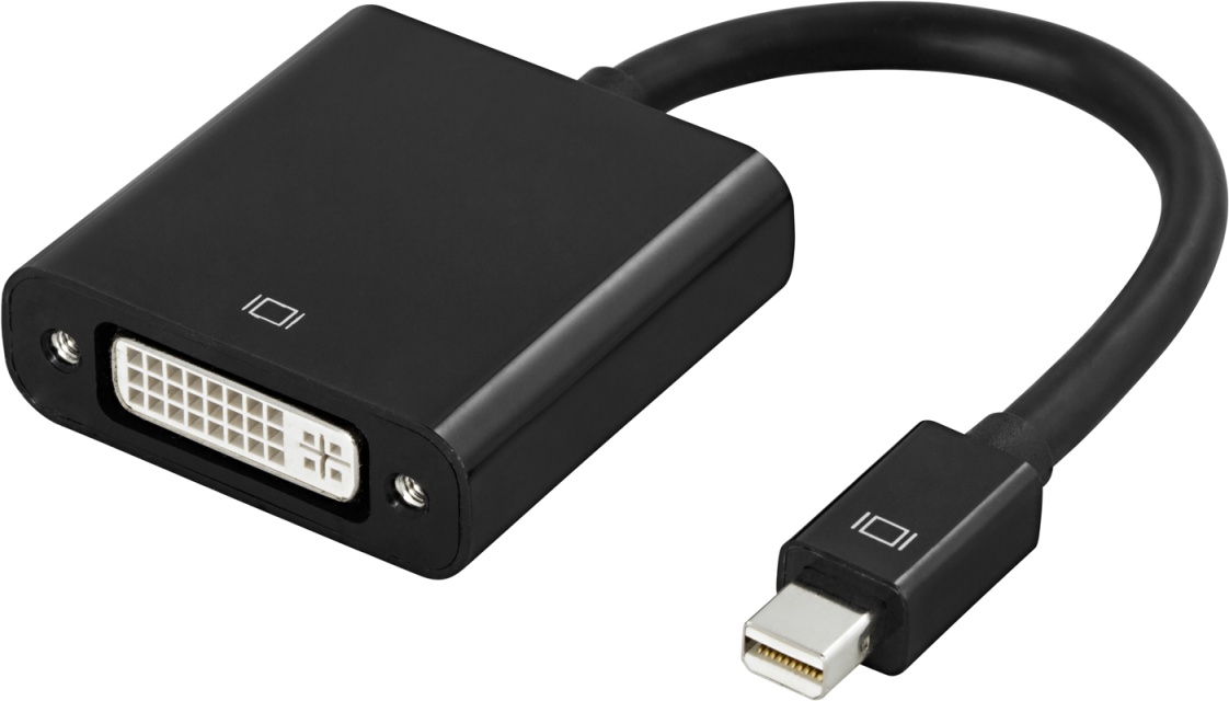 DELTACO mini DisplayPort til DVI-I adapter, Full HD i 60Hz, 9 Gb/s