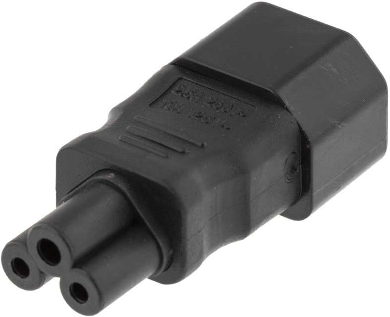 DELTACO Sr÷madapter, IEC 60320 C14 till IEC 60320 C5, 250V/2,5A, svar