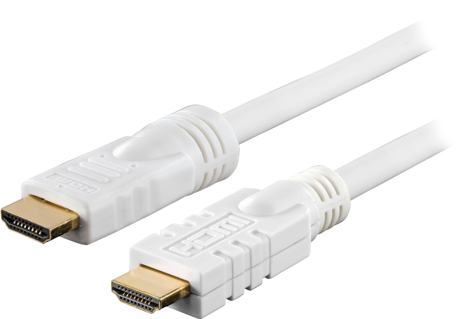 DELTACO HDMI-kabel, aktiv, ha-ha, 1080p, v1.4, 15m, vit