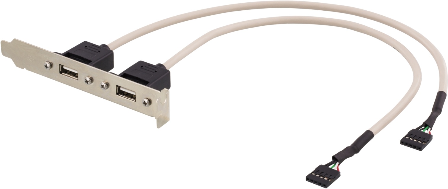 DELTACO 2x5 polet USB-kontakt for hovedkort med USB-støtte, 30cm