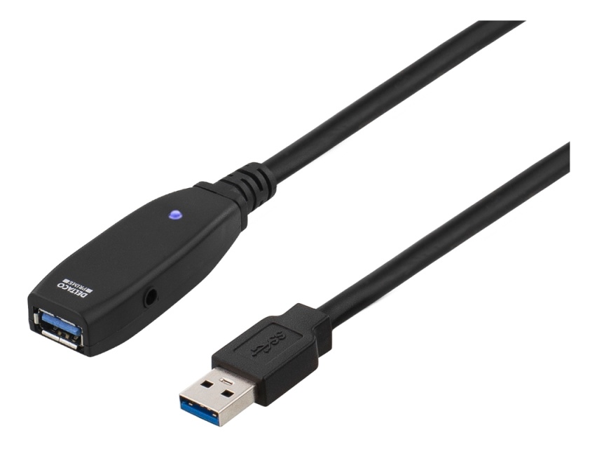 DELTACO aktiv USB 3.0-forlengelseskabel, Typ A ha - hu, 2m, blå