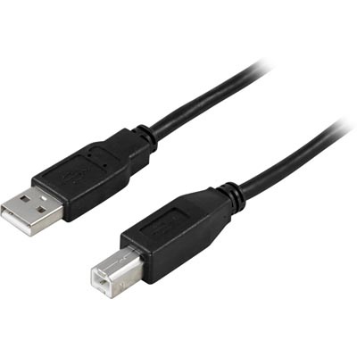 DELTACO USB 2.0 kabel Type A-Type B output, 5m,svart