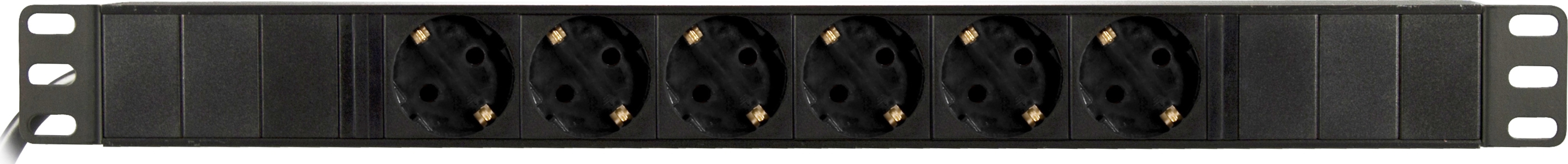 DELTACO Strømskinne, 6xCEE 7/4, 1xCEE 7/7, 2 m kabel, svart (GT-8528)