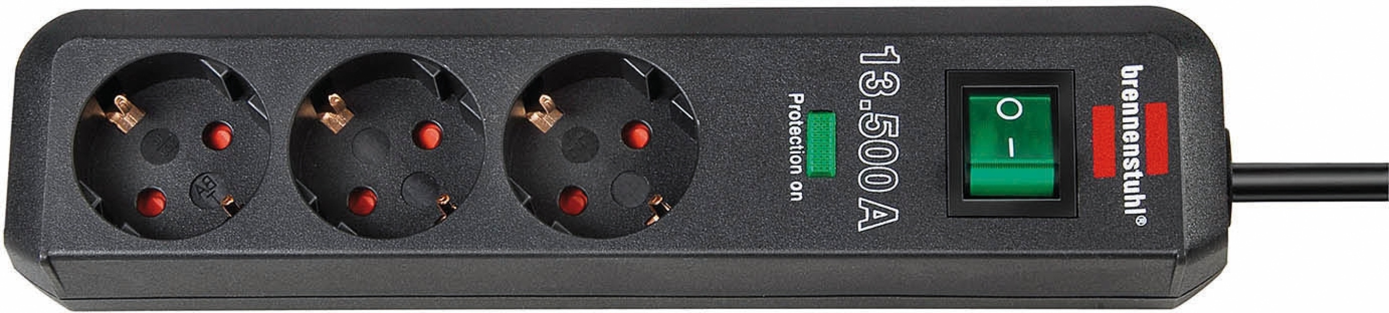 Brennenstuhl grenuttag med 3xCEE 7/4 uttag, 1xCEE 7/7, 1,5 m kabel, svart