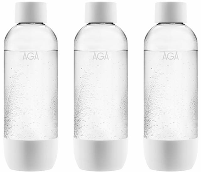 3-pk AGA AQVIA PET-flaske, 1L (hvit)