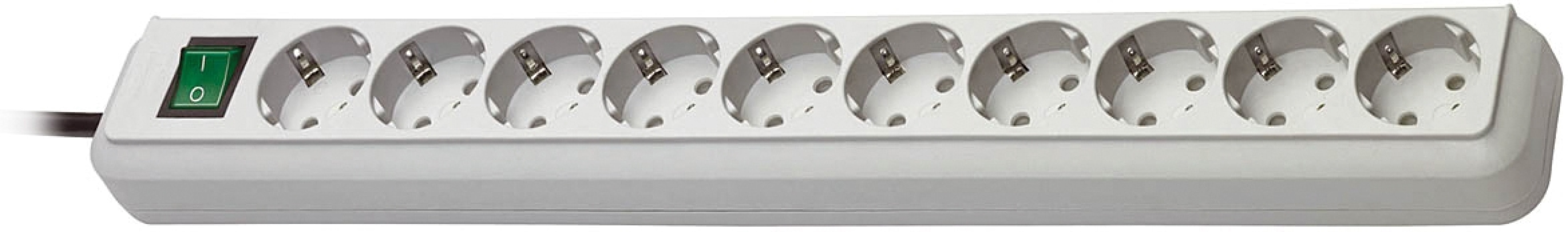Brennenstuhl Eco-Line strømuttak, 10xCEE 7/4-1xCEE 7/7, 3m kabel, pet, grå