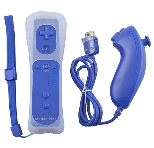 Remote Plus + Nunchuck kompatibel med Wii Wii U, mørkeblå