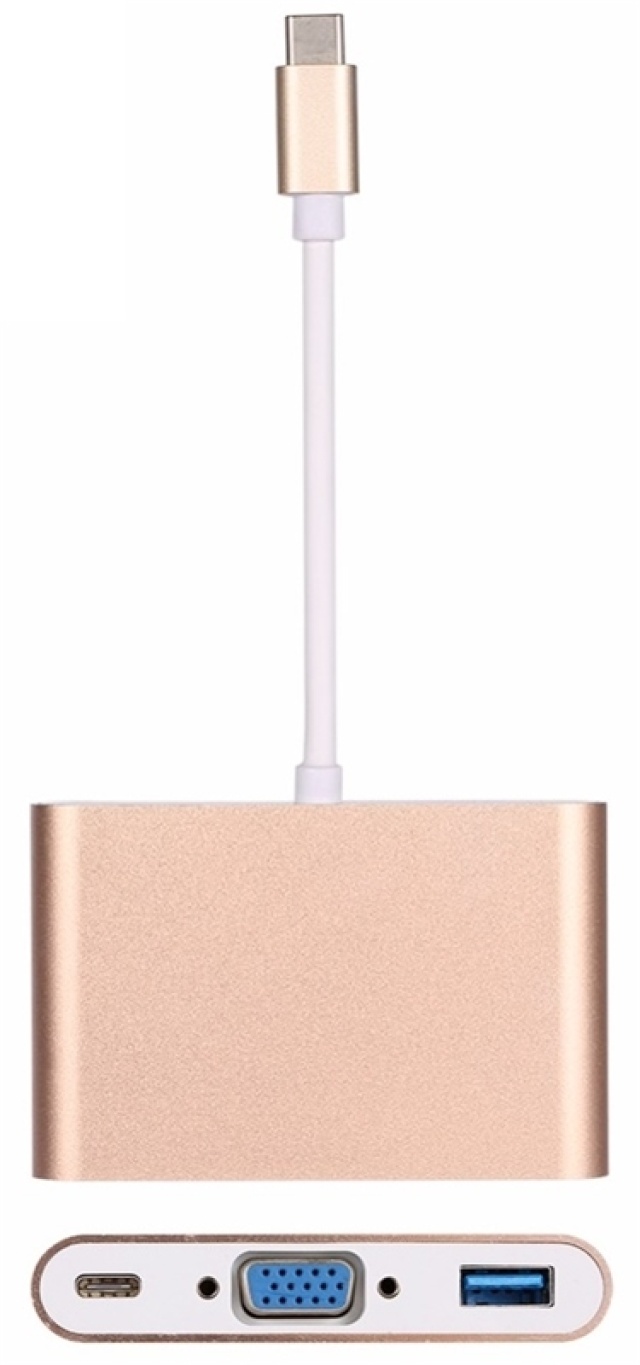 USB-C - VGA, multiportadapter, gull