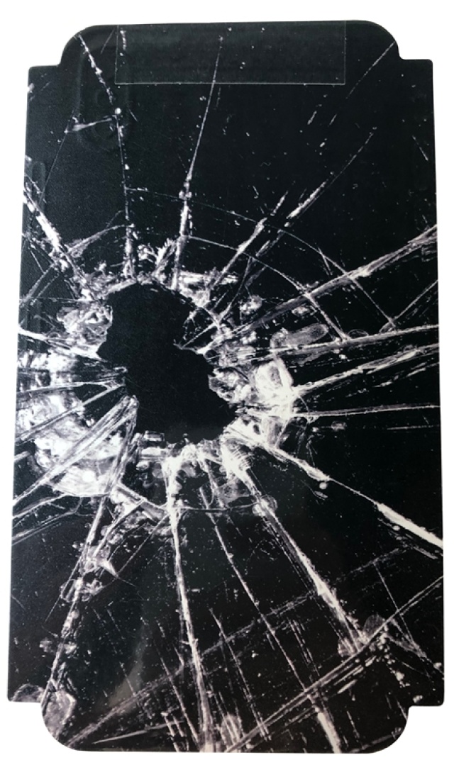 Skin for Iphone XR Shattered glass - Svart