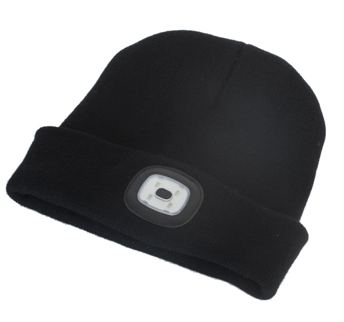 Hatt med inbyggd LED-lampa - svart