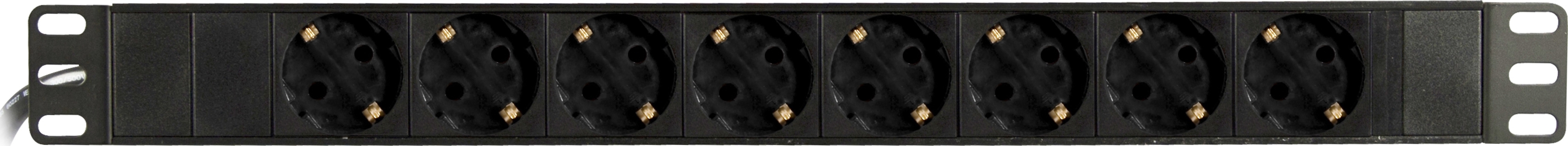 DELTACO Strømskinne, 8xCEE 7/4, 1xCEE 7/7, 2 m kabel, svart (GT-8529)