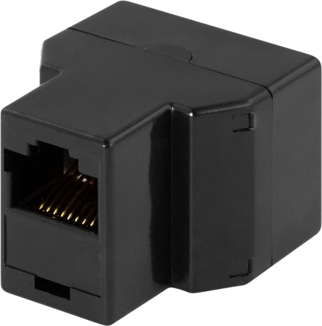 DELTACO treveiskobling 8P/8C RJ45,svart