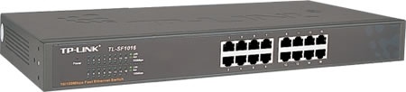 TP-LINK nettverkssvitsj, 16-port, 10/100 Mbps, RJ45, 19 (TL-SF1016)
