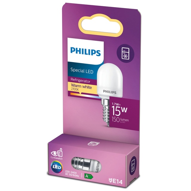 Philips LED E14 kjøleskapspære T25 Pear 15W Frost 150lm