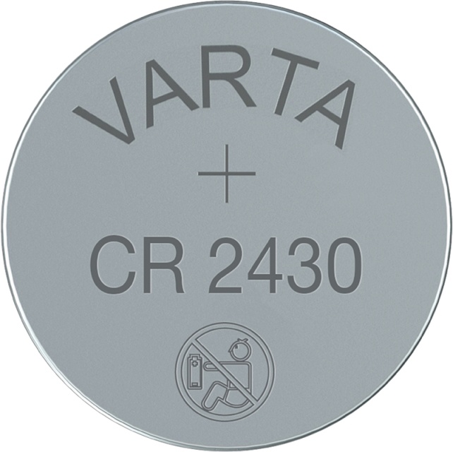Varta Lithium knappecellebatteri CR2430 | 3 V DC | 290 mAh | 1-Blister | Sølv