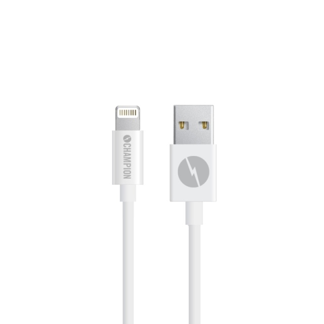Champion USB-A til Lightning-kabel 2 m hvit