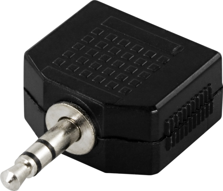 DELTACO Y-adapter for lyd 1x3,5mm output til 2x3,5mm input