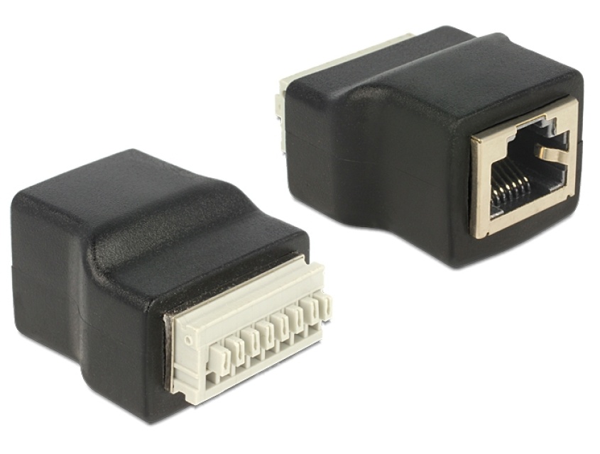 DeLOCK RJ45 rekkeklemmeadapter, skrueløs, RJ45 hunn