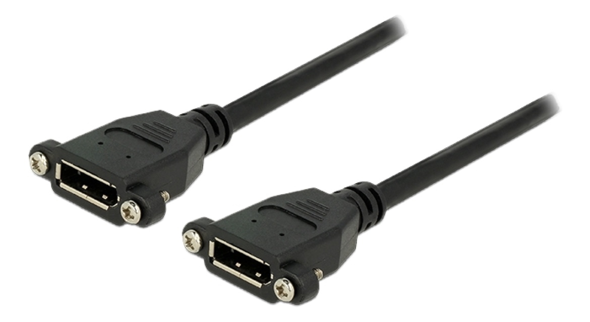 DeLOCK DisplayPort-adapter, 0,25 m, 20-pinners fe-fe, DP 1.1, 4-40 UNC