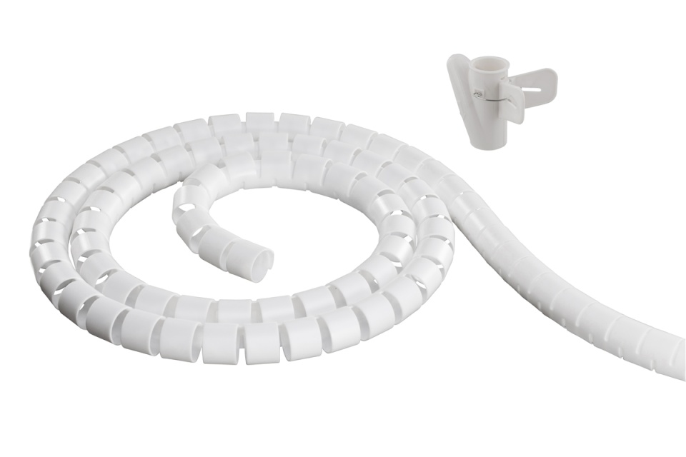 DELTACO Kabelbinder i nylon, 25 mm diameter, inkludert verktøy, 5 m, hvit