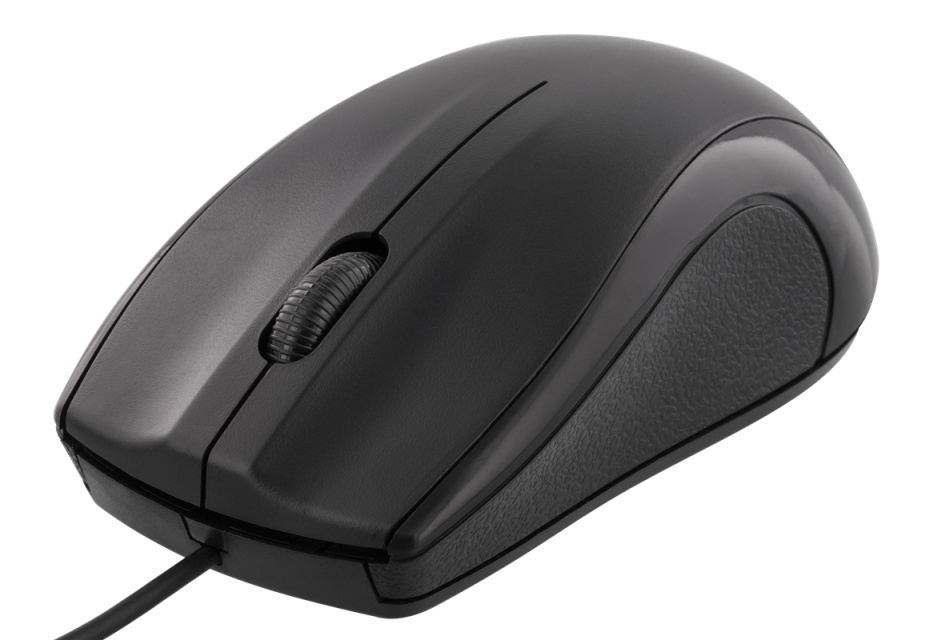DELTACO kablet optisk mus, 3 knapper med scroll, 1200 DPI, svart