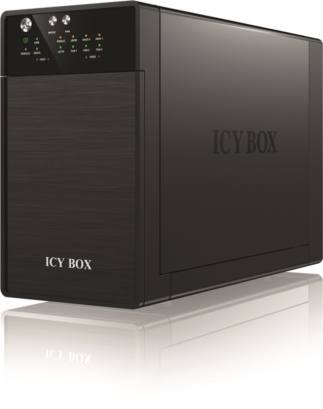 ICY BOX eksternt RAID-kabinett for 2x3,5" SATA HDD USB 3.0/eSATA, svart