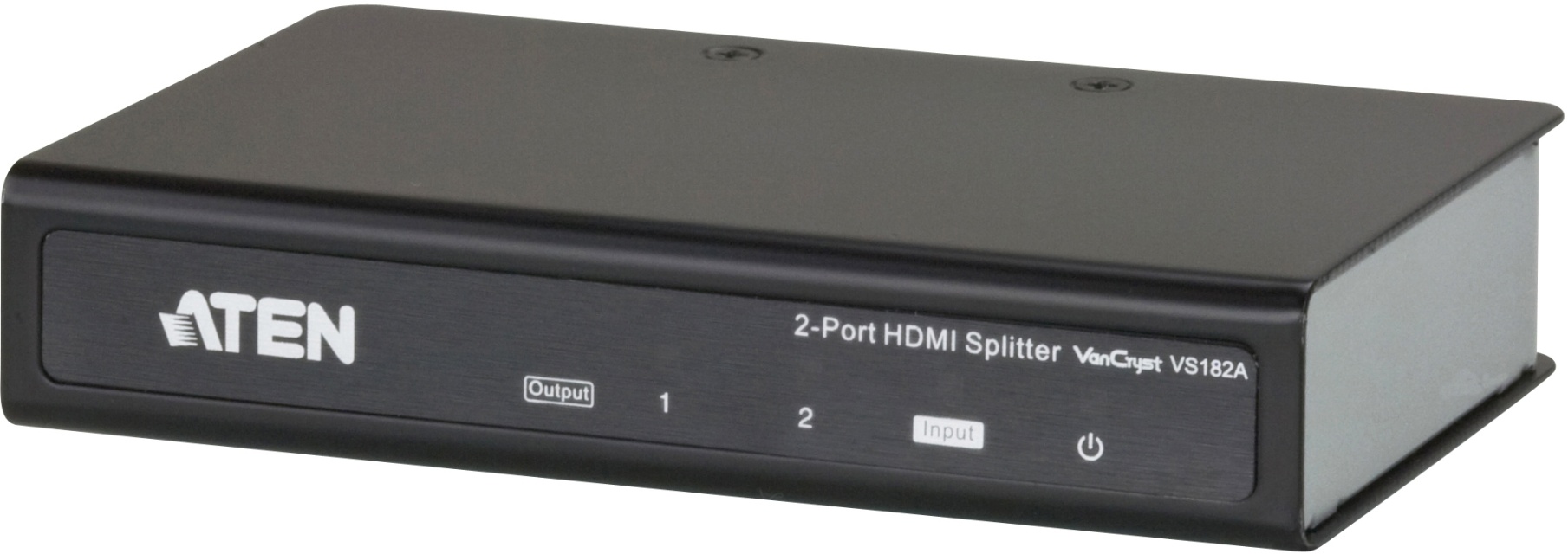 ATEN 2-port HDMI-splitter, én til to skjermer, UHD, 1080p, 3D, svart