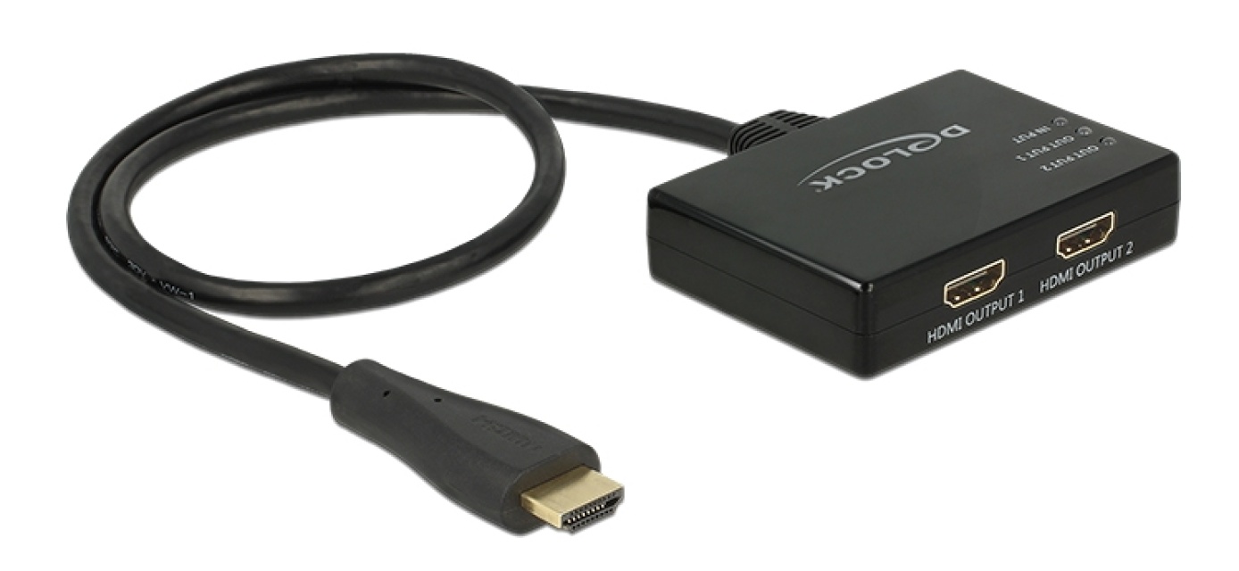 Delock HDMI Splitter 1 x HDMI inn > 2 x HDMI ut 4K