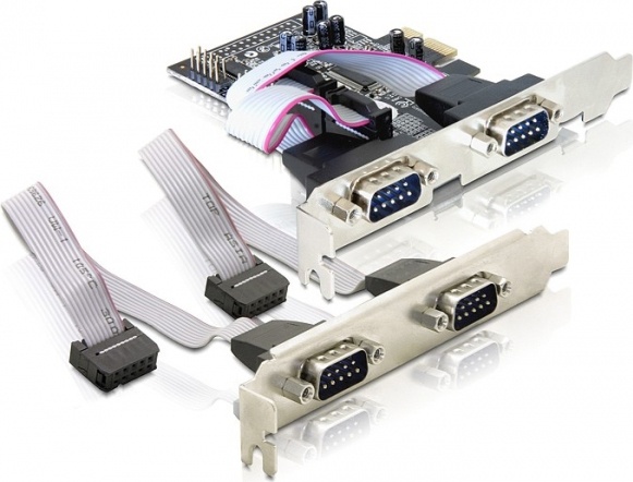 DeLOCK PCI-Express x1-kort, seriell RS-232, 4xDB9ha