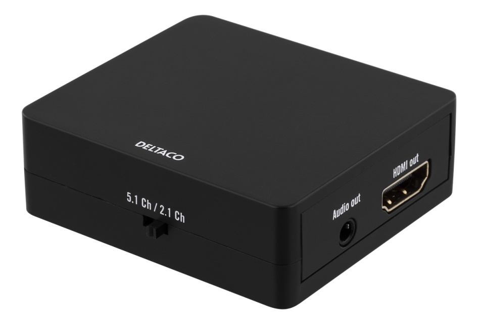 DELTACO HDMI til HDMI +SPDIF/3,5 mm omformer, Ultra HD 30 Hz, svart