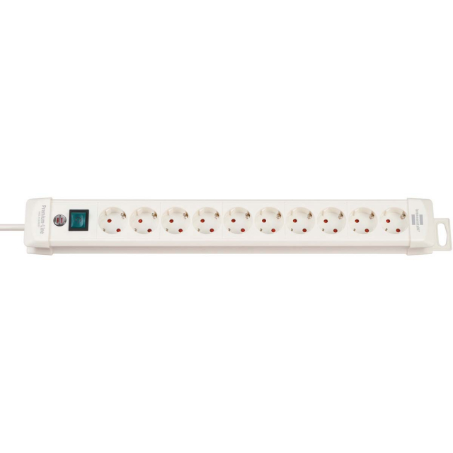 brennenstuhl Extension socket Premium-Line 10-Vei 3.00 m Hvit - Beskyttende Kontakt TYPE F