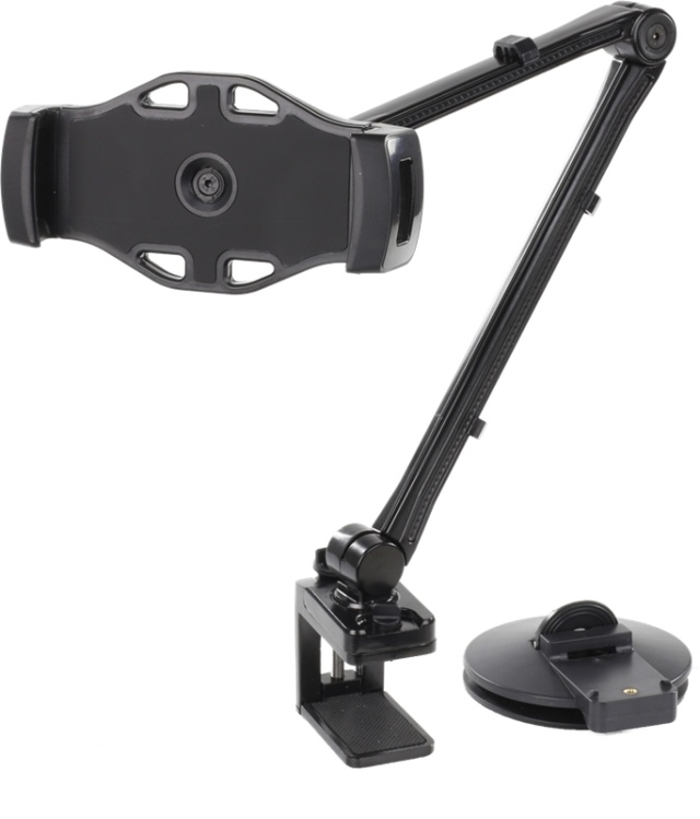 To i ett stativ for smarttelefoner og nettbrett, sugekopp, 4"-12", C-C
